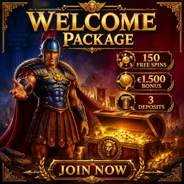 Player with treasure chest signing up at Welcome Package portal for massive rewards