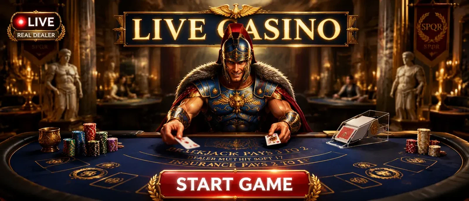 Roman Live Casino - Professional Dealers and Real-Time Gaming